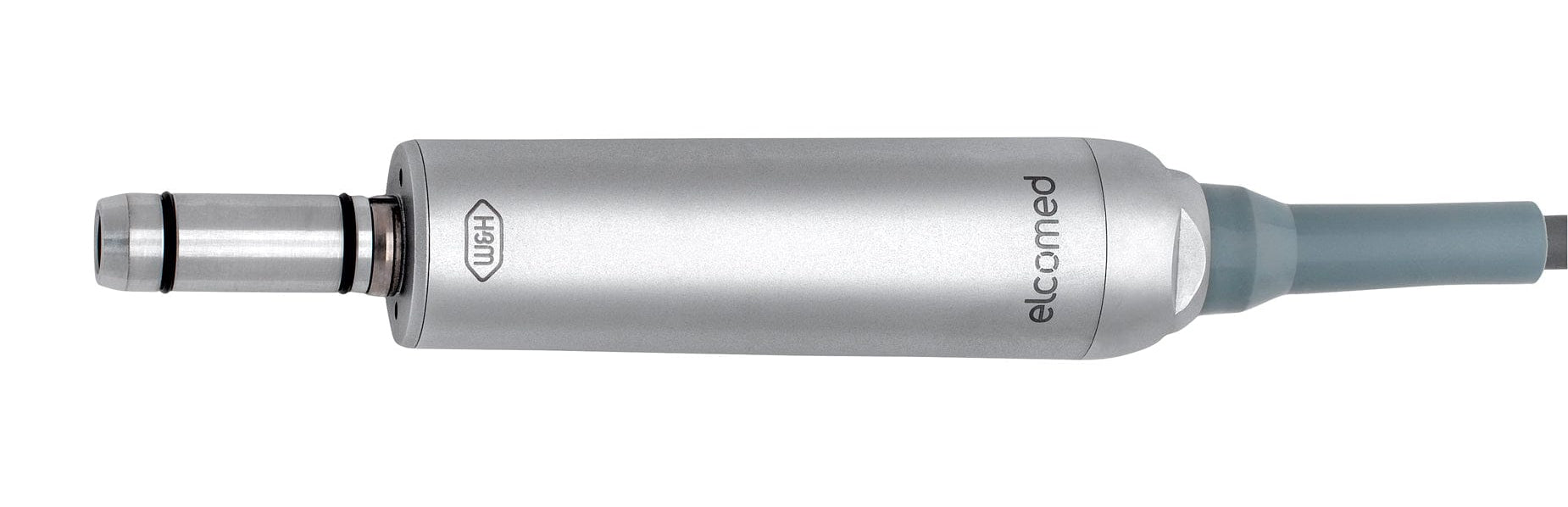 A close-up of the W&H Spare Motor Cable for W&H Implant Motors, shown in silver with gray and blue accents, designed for reliable connection to your implant motor control unit.