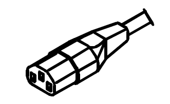 A simple black and white drawing of the W&H IEC C13 Power Cord – US/CAN HG, showing a three-pronged plug similar to those used in the US and Canada, with prongs facing toward the viewer.
