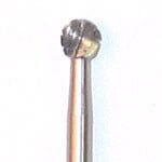 A close-up of the Dentech Surgical Bur Internal Cooling System - Round Bur 473RF, featuring a spherical cutting head for smooth dental procedures, is shown against a plain white background.