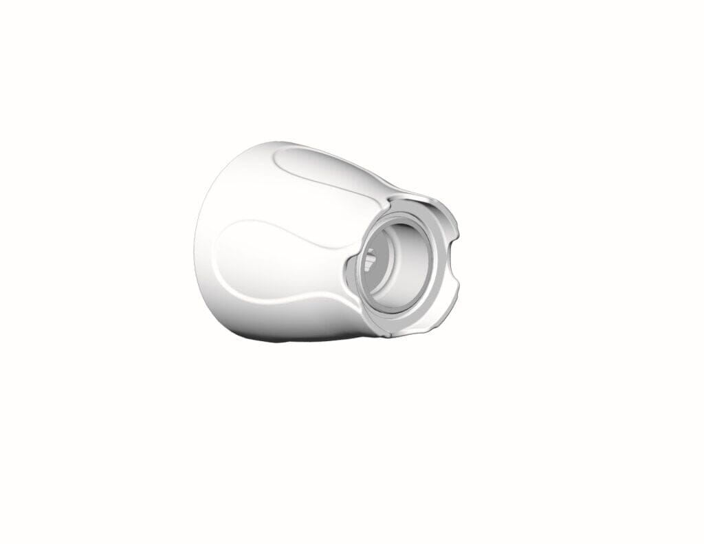 The W&H Tip changer is a white accessory with a hole, designed for effortless compatibility when changing tips.