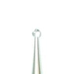 Close-up of metal tweezers holding a small round object against a white background, similar to how Dentech Surgical Burs – Round Carbide 141RF (RAXL Latch, 34mm) by Dentech are handled in implant surgery settings.