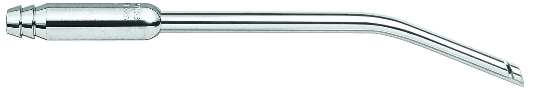 The Surgical Aspirator 6.25" with tissue relief slots by Quality Aspirators is designed for use with HVE systems, providing efficient fluid control in dental procedures.