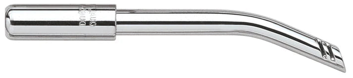 The Surgical Aspirator – Flattened Surface with Tissue Relief Slots - HVE (4.25" or 6.25") by Quality Aspirators is a high-volume suction tip designed for effective fluid removal during dental procedures.