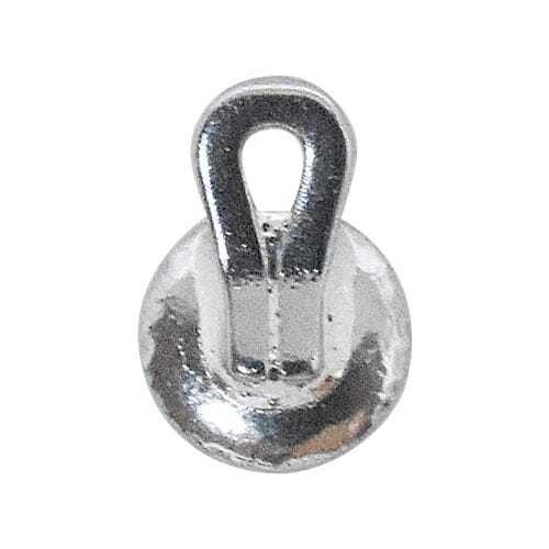 A close-up of the Dynaflex Cusp-Lok 3 Monolink Lingual Pad’s shiny, silver-colored finish