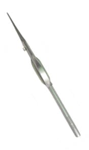 A slender, metallic instrument with a flat, oval handle, similar to the Xemax Cusp-Lok® Placement Instruments used for expose-and-bond procedures or attaching orthodontic traction devices.