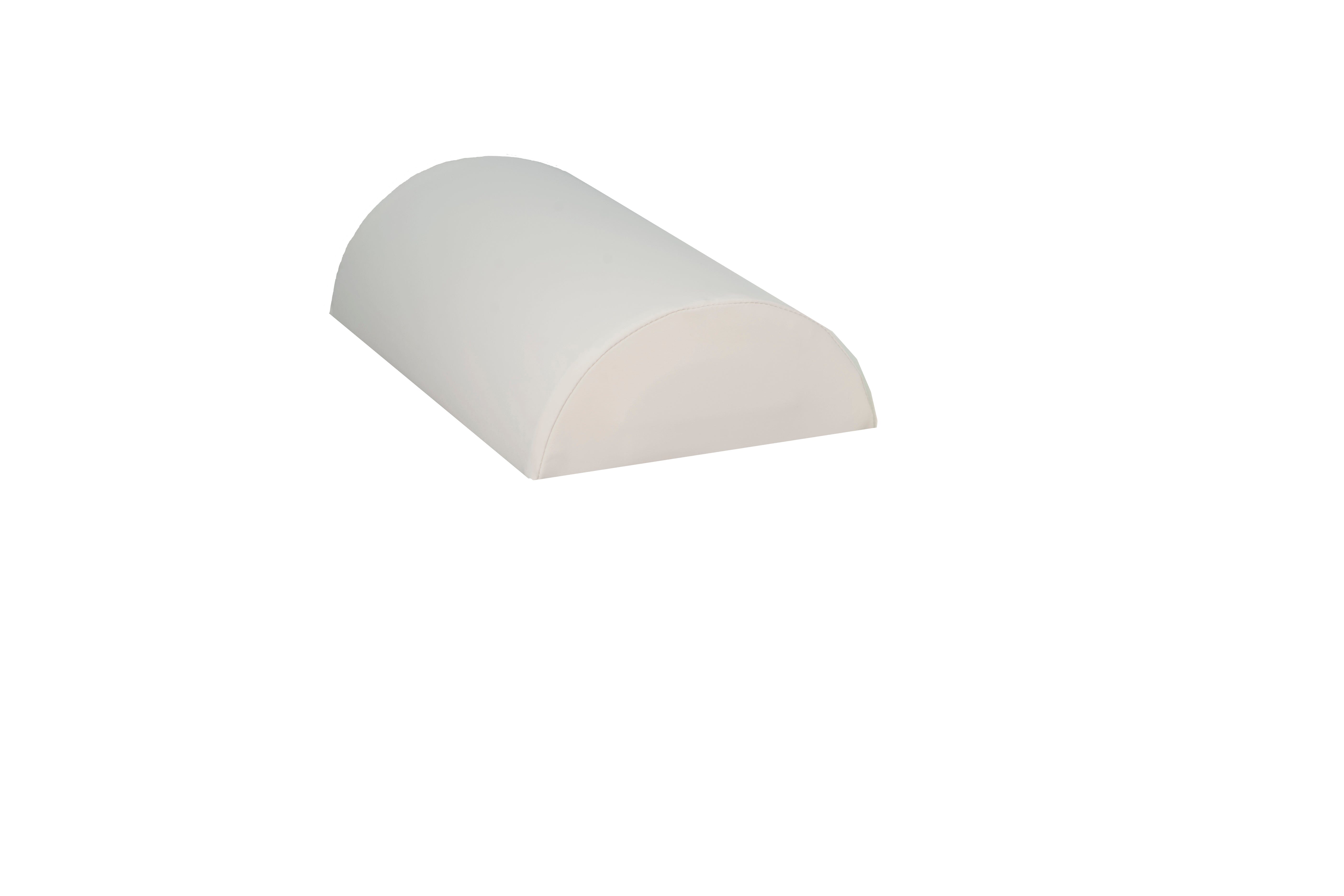 The Mediposture 3.5" Classic Wide-Body Memory Headrest by Mediposture is a white, semi-cylindrical memory foam pillow with a flat base and rounded top, designed for dental patient comfort and shown on a plain white background.