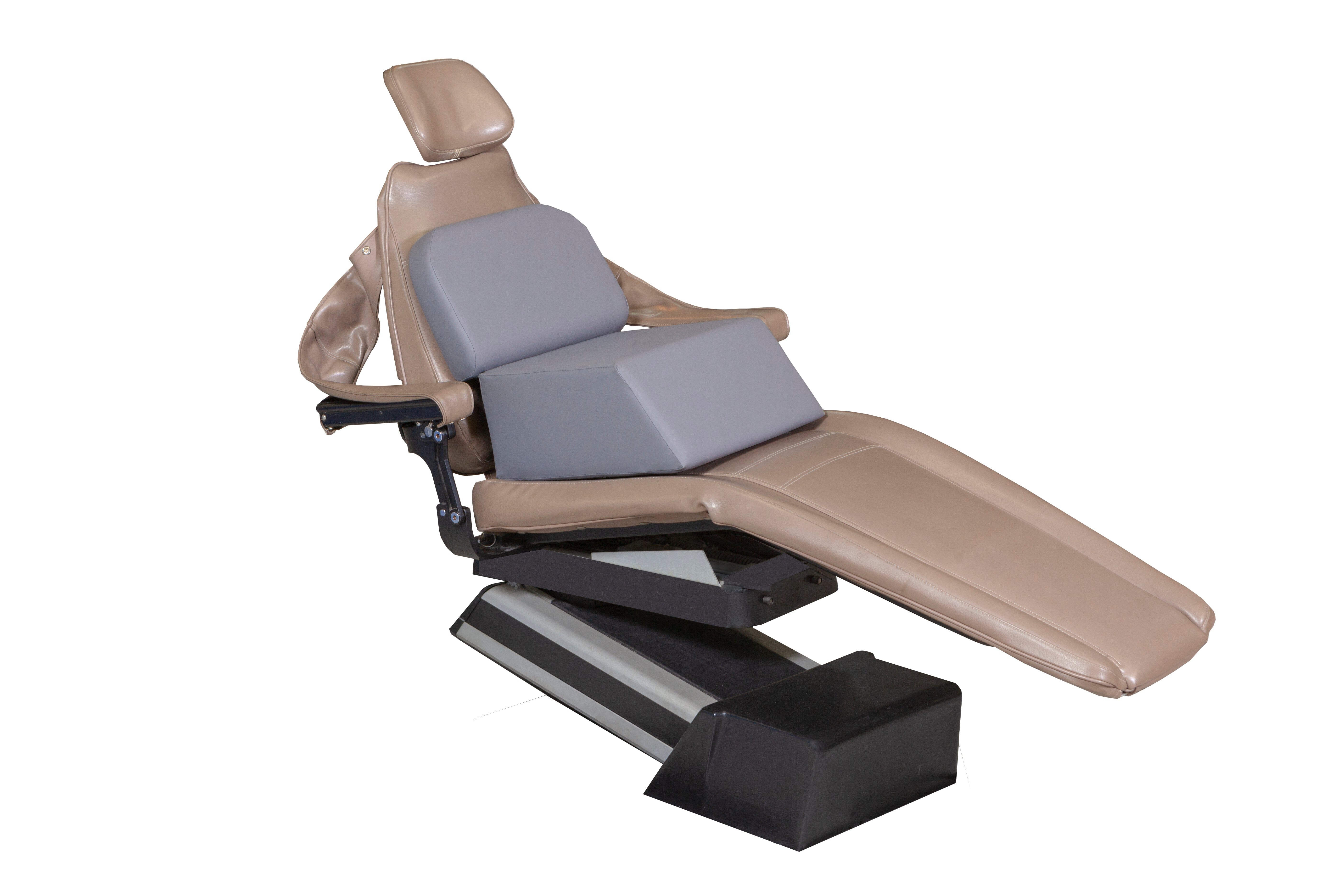 The Mediposture Child Booster Seat for Dental Chairs by Mediposture, shown isolated on a white background, features comfortable cushioning and is designed to enhance child patient comfort during dental visits.