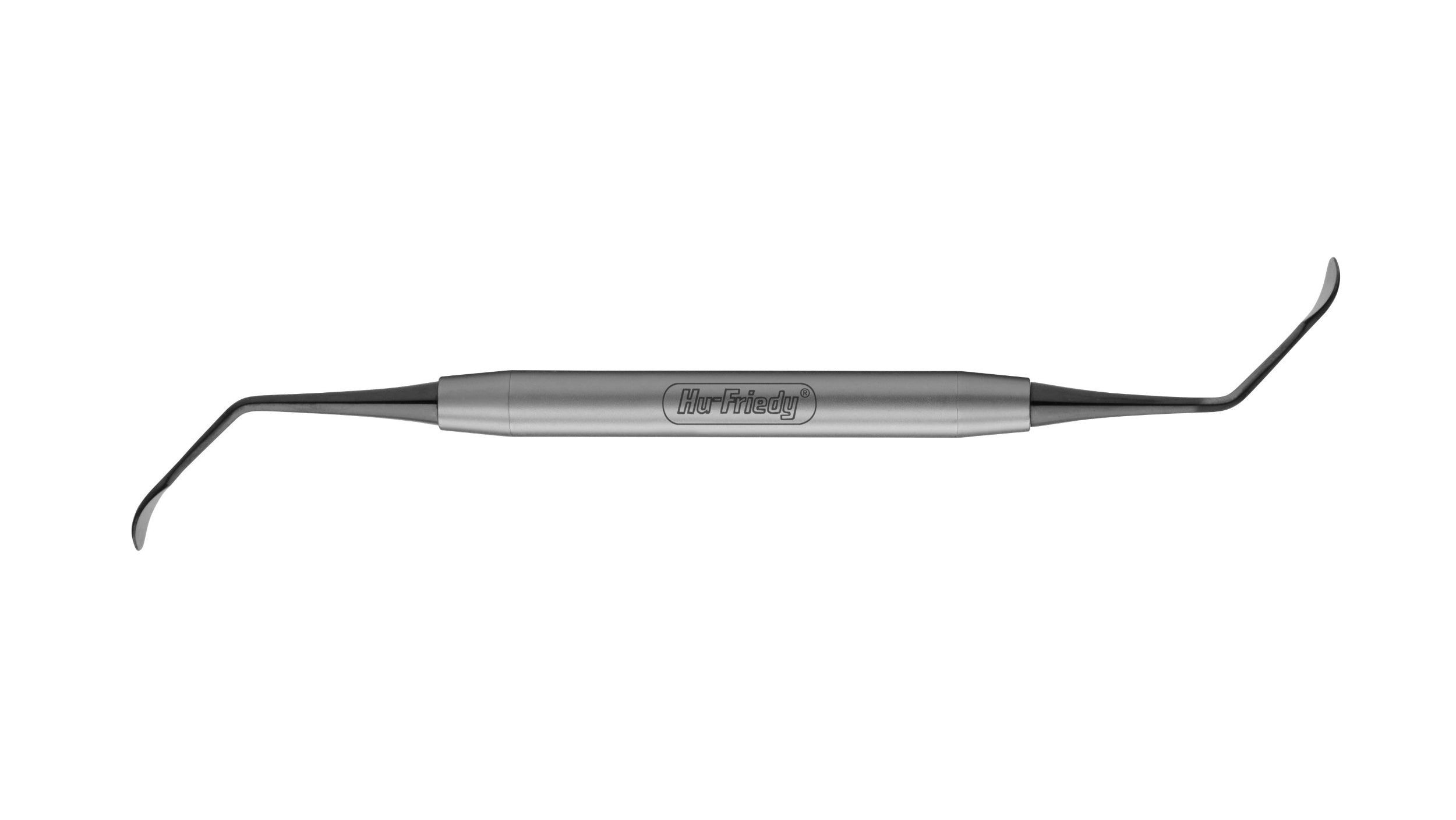 The Hu-Friedy Kramer-Nevins Obtuse Large/Small Sinus Curettes by Hu-Friedy is a double-ended stainless steel dental tool with curved, pointed tips, used for examining, cleaning teeth, or procedures like Schneiderian membrane elevation in sinus augmentation.