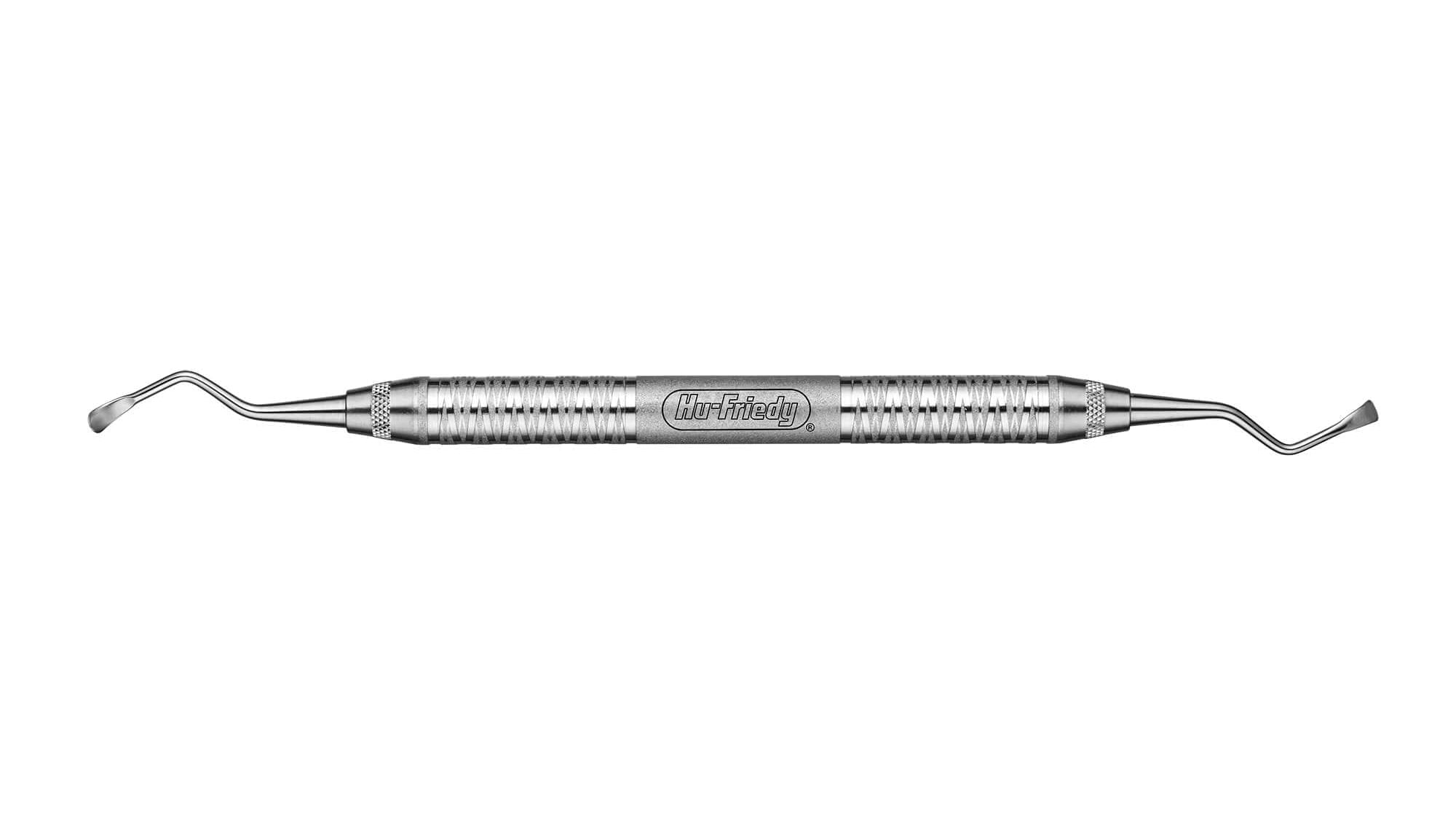 The Hu-Friedy Jovanovic Sinus Lift Instrument is a double-ended stainless steel tool with angled tips and a textured center grip, ideal for precise sinus lift procedures.