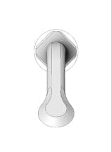 A simple, metallic wall hook with a rounded end and a circular base, viewed from the front against a white background, reminiscent of the precise W&H Piezomed Bone Surgery Tips by W&H used in atraumatic oral and maxillofacial procedures.