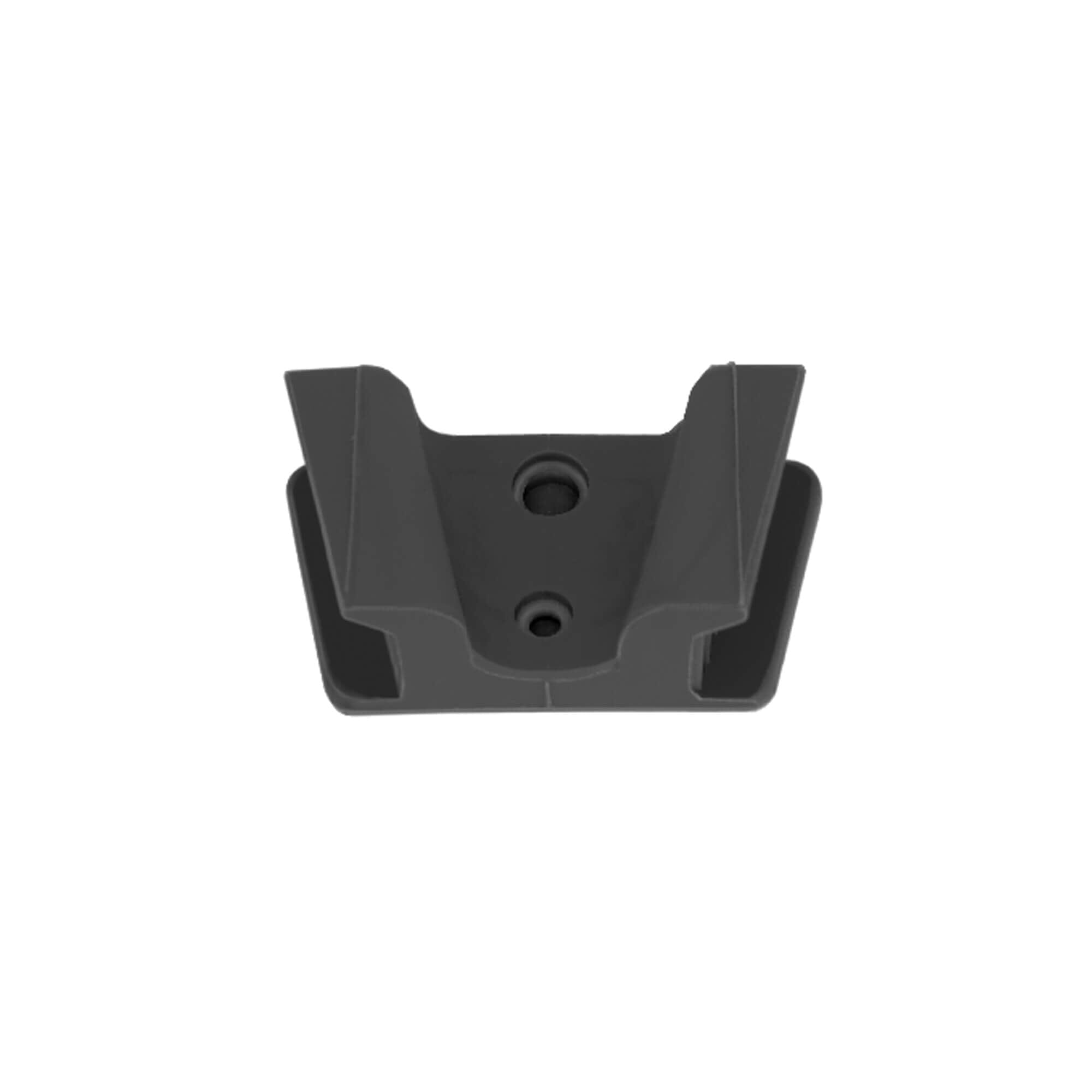 The Hu-Friedy Markel Mouth Props by Hu-Friedy are rectangular black plastic brackets with two screw holes and raised angled edges, shown from above on a white background. Designed to provide jaw stability during dental procedures.
