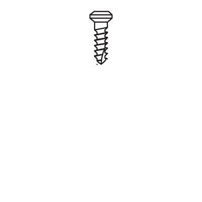 A simple black and white line drawing of a Meisinger Khouri Micro Bone Screw — Individual Pack of 3, featuring a hexagonal head and a pointed, threaded body, centered near the top of a white background.
