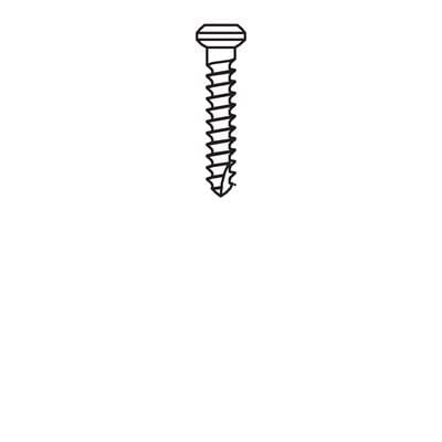 Black and white line drawing of the Meisinger Khouri Micro Bone Screw, featuring a hexagonal head and threaded body, centered on a plain white background; shown as an individual screw from the Meisinger brand’s pack of 3.