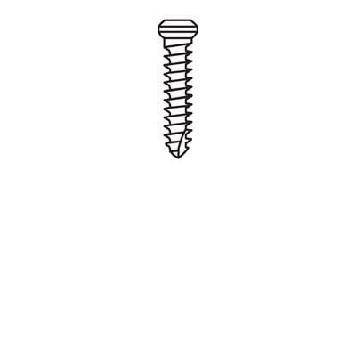 Black and white line drawing of a single Meisinger Khouri Micro Bone Screw with a slotted head and pointed tip, positioned near the top center of a white background; Individual Pack of 3 by Meisinger.