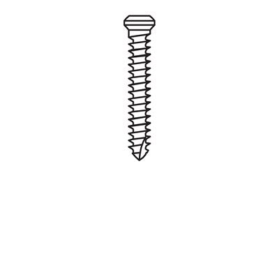 Black and white line drawing of a single Meisinger Khouri Micro Bone Screw — Individual Pack of 3, featuring a flat head and threading along the shaft, centered on a plain white background.