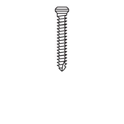 Black and white line drawing of a single Meisinger Khouri Micro Bone Screw — Individual Pack of 3, featuring a flat head and threading along the shaft, centered on a plain white background.
