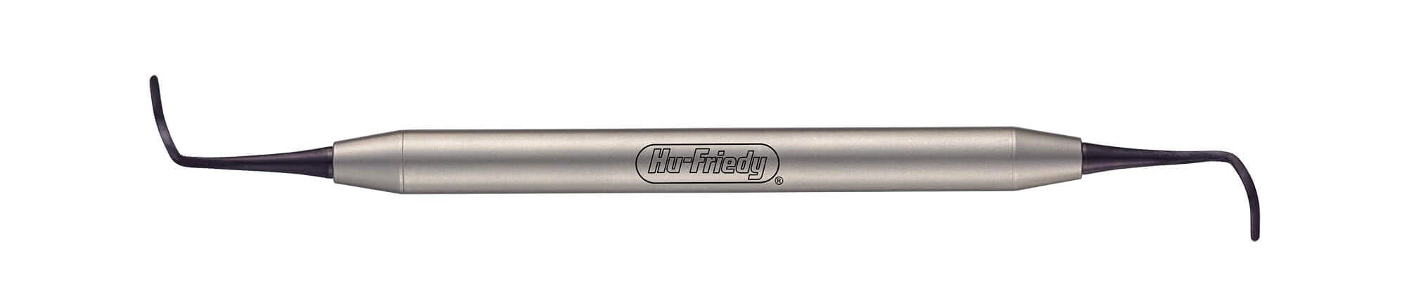The Hu-Friedy Allen Periosteal Elevator, by Hu-Friedy, features two hooked ends for cleaning teeth and mucoperiosteal reflection in periodontal plastic surgery, shown on a white background.