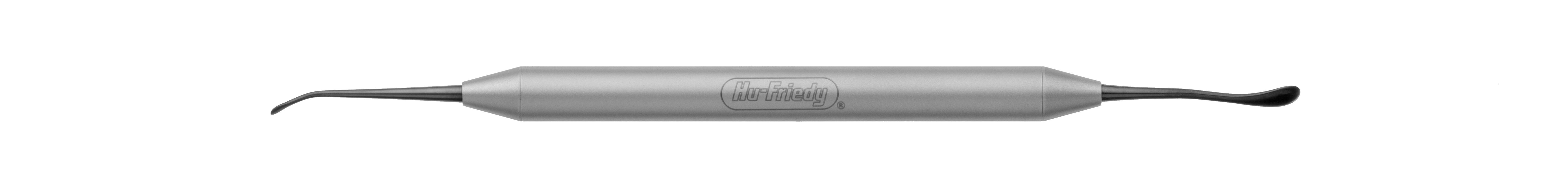 The Hu-Friedy Buser/Hourigan Periosteal Elevators by Hu-Friedy feature a double-ended metal design with curved, pointed and spoon-shaped ends, ideal for atraumatic flap elevation during implant surgical procedures.