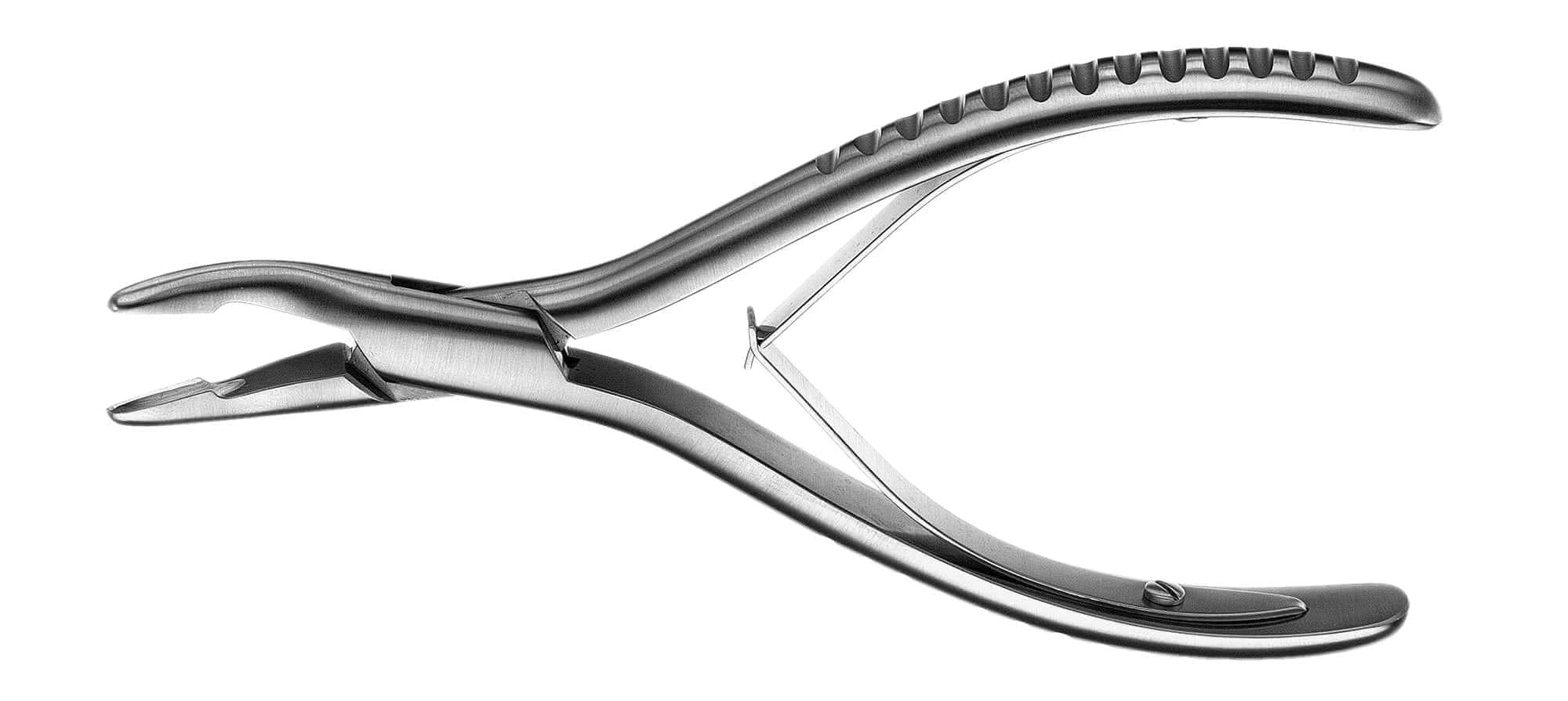 The Hu-Friedy Legacy Pattern Rongeurs by Hu-Friedy are stainless steel dental extraction forceps with grooved handles for tooth removal and periodontal procedures, shown against a white background.