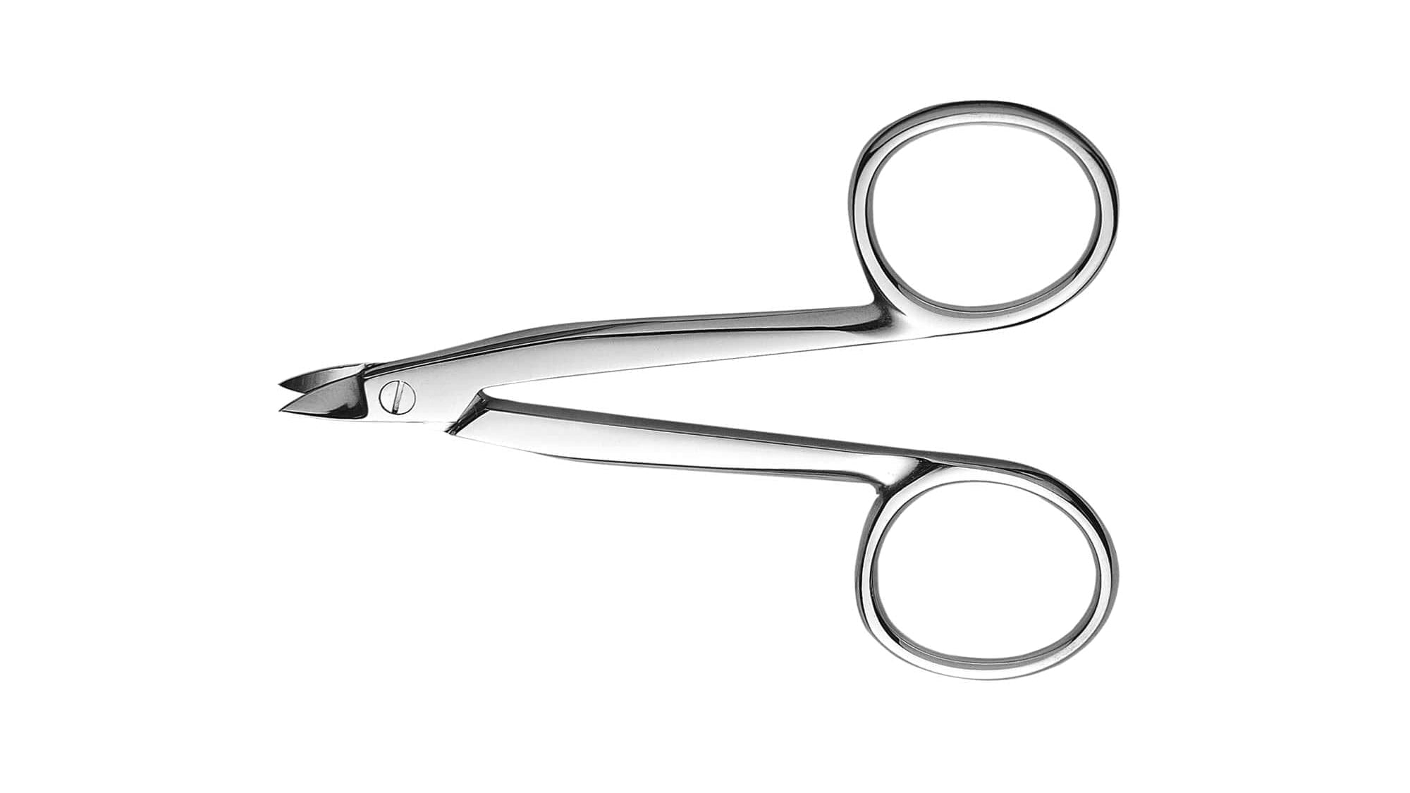 A close-up of Hu-Friedy Crown & Gold Scissors highlights their precise design for working with metal restorative materials.