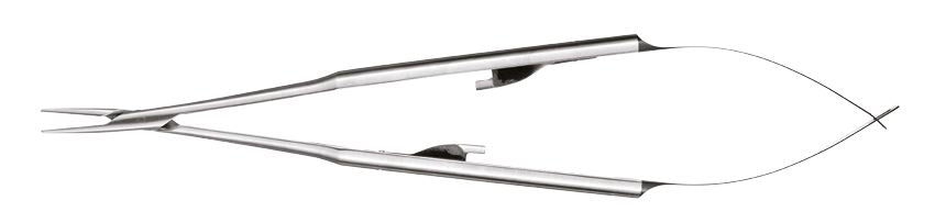 The Hu-Friedy Swiss Perio Microsurgical Castroviejo Needle Holder is a high-precision stainless steel instrument with spring handle and pointed tips, commonly used in surgical procedures for holding needles during suturing.