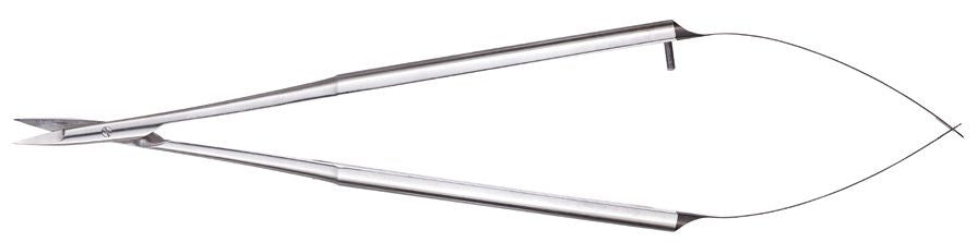 Hu-Friedy Swiss Perio Microsurgical Scissors by Hu-Friedy are fine, curved stainless steel scissors with spring handles, designed for precision cutting in medical or lab procedures and ideal for periodontal microsurgery.