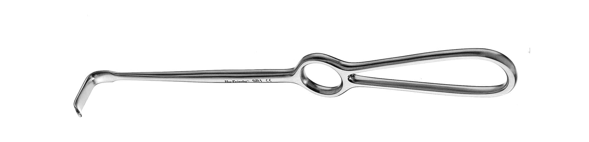 The Hu-Friedy #2 Surgical Retractor is a stainless steel dental tool with a long handle and a small angled hook, commonly used for examining or cleaning teeth.