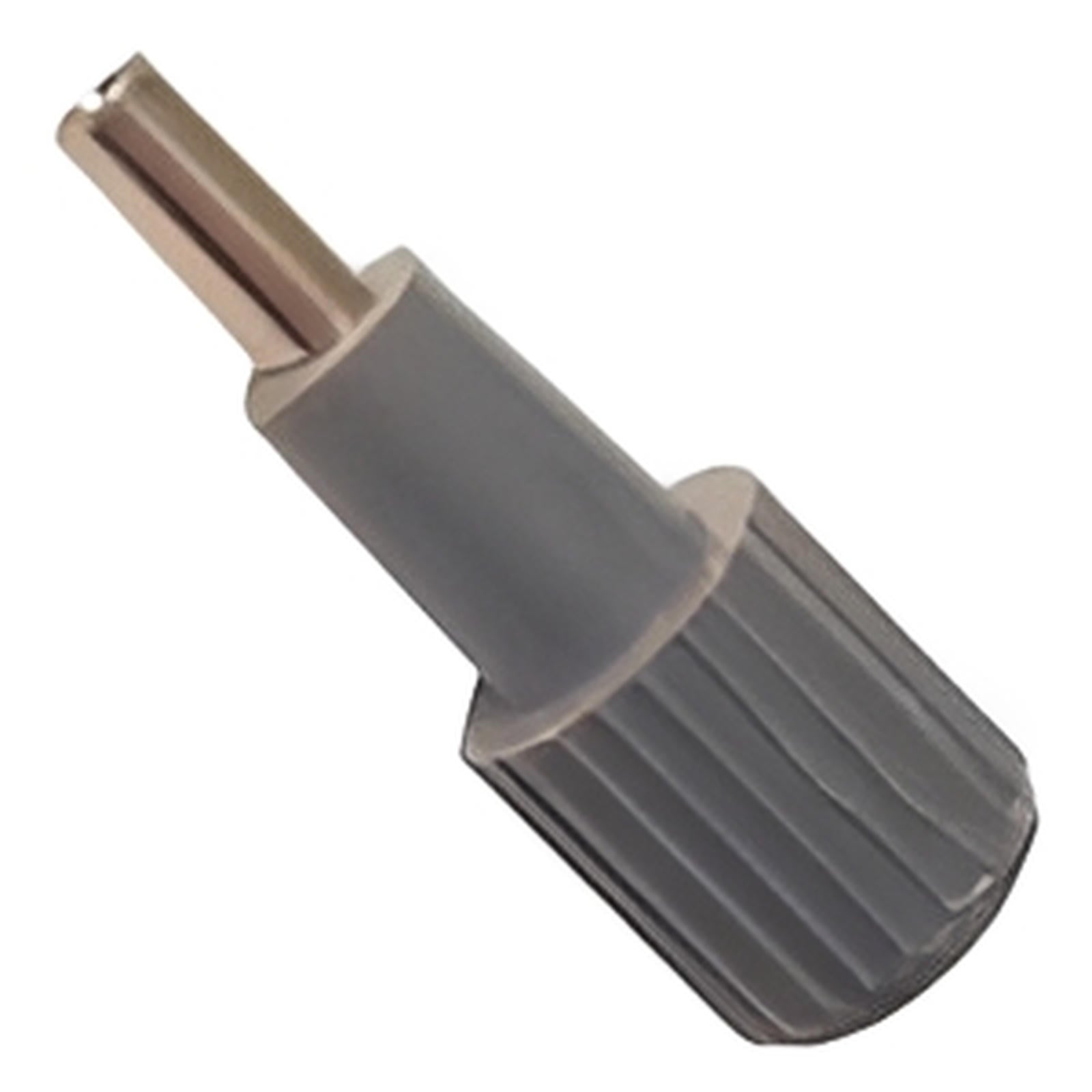 Close-up of a gray, ribbed Accu-Punch Short handle 3mm Biopsy and Tissue Punch. Used to release implants under tissue in implant surgery.