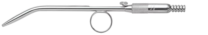 The Quality Aspirators No-Clog Surgical Aspirators with Built-In Stylet feature surgical tubing, a finger ring for grip, and a ribbed connector end for easy attachment to dental equipment.