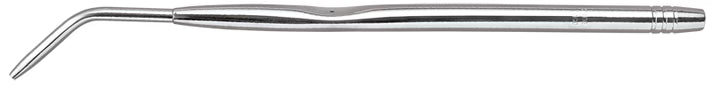 The Quality Aspirators Stainless Steel Surgical Suction Tip – Frazier Style features a straight handle and sharply angled tip, ideal for dental exams or cleaning, similar to traditional Frazier-style vacuum control suction tips.