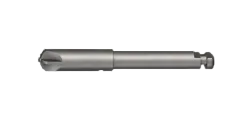Centered on a plain light gray background is the Pro-Fix Contra Angle Driver Blade by Pro-Fix, a cylindrical metal tool with a fluted tip and hexagonal end.