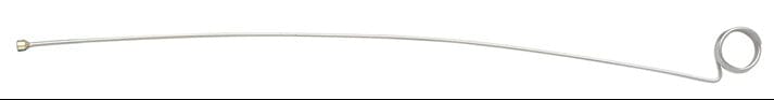 The Quality Aspirators Cleaning Stylet for Surgical Aspirators is a long, thin metal rod with a loop at one end and a capped tip at the other, shown horizontally on a white background.