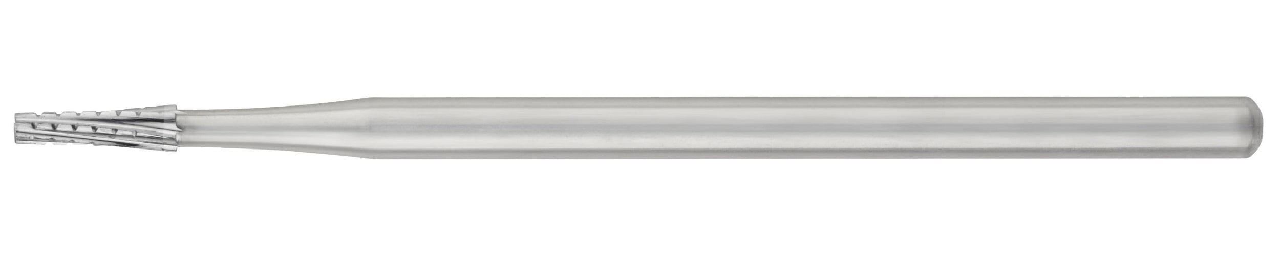 A close-up of an SS White HP Flat-End Cross-Cut Tapered Fissure Carbide Bur, sterile, shown against a white background. Available in sizes 701, 702, and 703. Pkg/10.