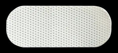 The Cytoplast TXT Non-Resorbable High-Density PTFE Membrane by Osteogenics is a white, oval adhesive patch with a textured, perforated surface, shown on a black background.