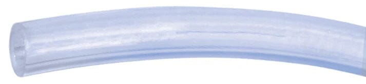 A close-up view of Quality Aspirators Surgical & Dental Tubing – Cut to Length, showing transparent, flexible tubing gently curved against a white background.