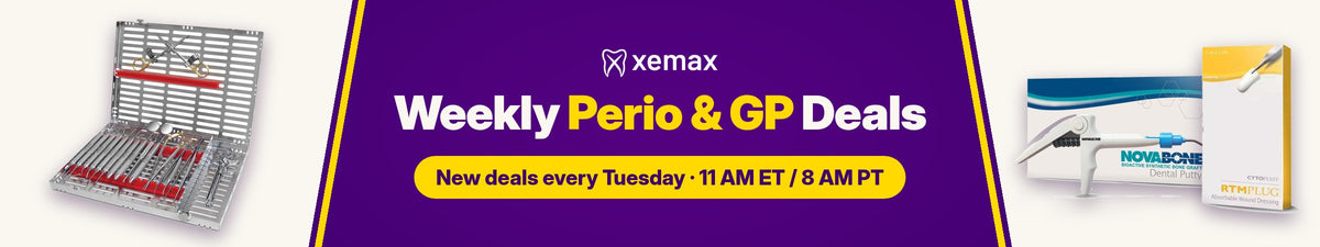 Weekly Perio & GP Deals from Xemax: new deals every Tuesday at 11 AM ET / 8 AM PT