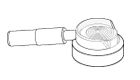 A line drawing shows a magnifying glass examining the Oil Spray Cap with Nozzle for W&H Handpieces, highlighting its details and use for lubricating or servicing W&H handpieces.