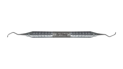 The Hu-Friedy 1/2/3/4 Urban Sinus Curettes are metal dental tools with textured grips and curved tips on both ends, designed for Schneiderian membrane elevation in maxillary sinus augmentation procedures.