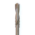 A close-up of a Dentech Twist Drill – Internal Cooling for implant osteotomy by Dentech, featuring a spiral flute design, shown vertically against a white background.