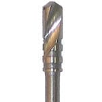 Close-up of a Dentech Twist Drill – Internal Cooling, designed for implant osteotomy site preparation. This precision drill by Dentech features spiral flutes and a reflective metal finish for effective cutting.