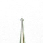 A close-up of the tip of a Dentech Surgical Bur – Round Carbide 141RF (RAXL Latch, 34mm) with a small spherical head, shown against a plain white background.
