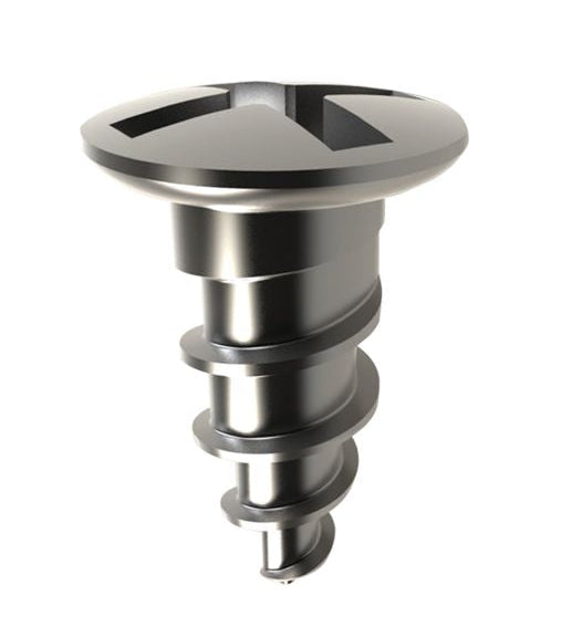 A close-up of the Osteogenics Pro-Fix Membrane Fixation Screw (Refill), a metallic, flat-head, Phillips-drive screw with wide spiral threads—ideal for PTFE membrane fixation in guided bone regeneration—shown on a white background.