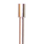 Two metallic straws, rose gold and silver, stand upright against a white background, mirroring the sleek design of Dentech’s Circular Knife 3.5mm – Tissue Punch for periodontal surgery.