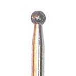 Close-up image of a Pfingst Diamond Bur, Round 2.9mm (#10) CA Standard Grit with a spherical tip, used for cutting or shaping teeth in dental procedures. The background is white.