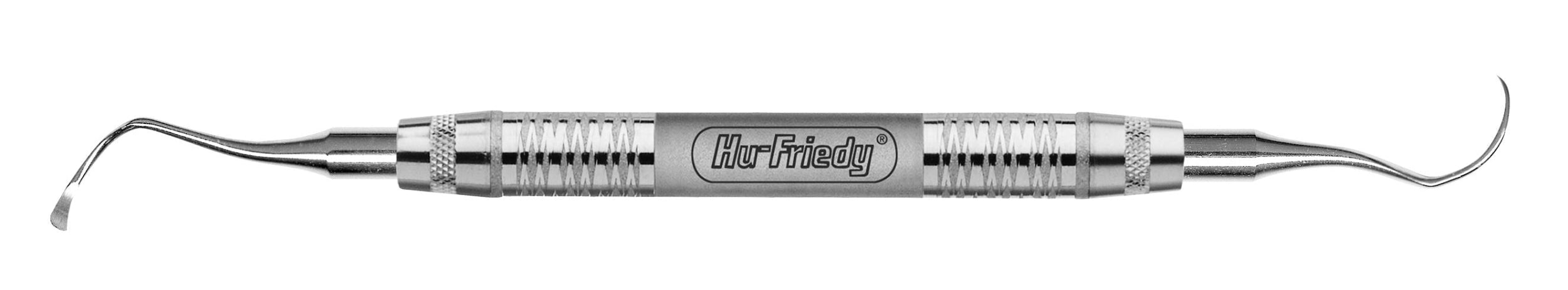 The Hu-Friedy 709 Sinus Curettes feature double-ended metal handles with curved tips, ideal for sinus lift procedures, and have the Hu-Friedy brand name engraved in the center.