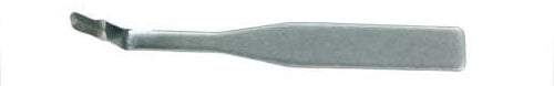 The Surgistar Micro Miniature Scalpel Blades – Non-Malleable by Surgistar feature a flat, angled, narrow-profile blade and long handle, ideal for precise lab tasks involving small quantities of substances.