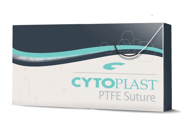 Box of Cytoplast PTFE Suture Black Needle on a white background