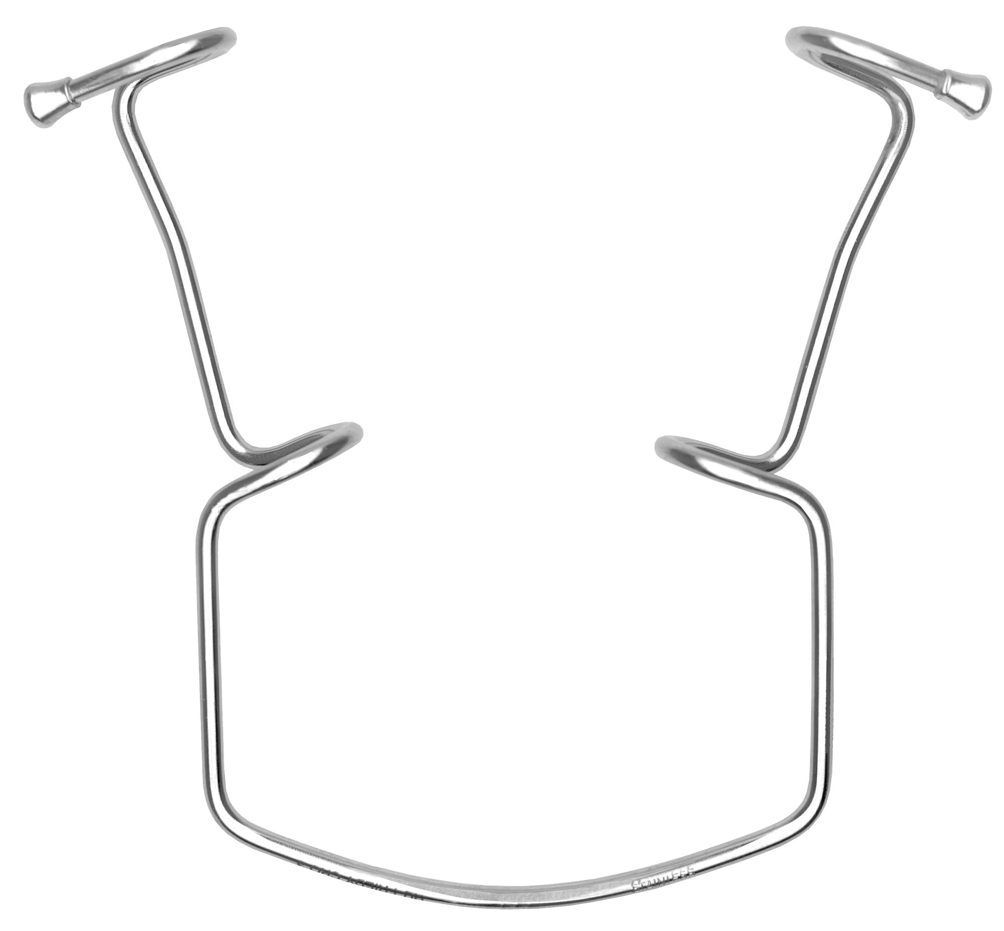Hu-Friedy Orringer Cheek Retractors 3 are made of surgical-grade stainless steel with two handles and a curved, open-frame design for retracting tissue during oral surgery.
