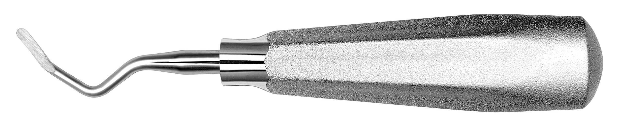 Hu-Friedy Miller Apexo Elevators by Hu-Friedy have a textured metal handle and a curved, flat tip, ideal for loosening teeth before extraction and assisting in surgical root displacement.