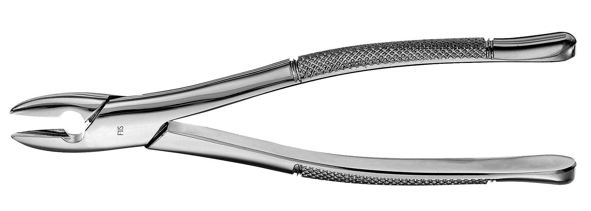 The Hu-Friedy Premium Atlas Extraction Forceps – Standard Beaks, made from surgical stainless steel with textured handles for grip, are designed for precise tooth removal and are shown against a white background.